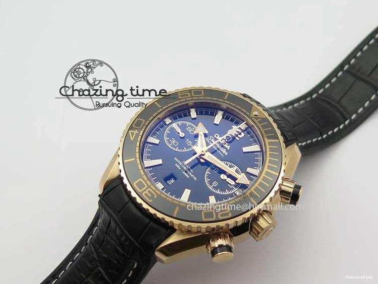 0215 Breathable Seamaster Professional Chrono RG Black Ceramic Black Dial On Black Gummy Strap A 8214